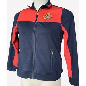 Lauren Ralph Lauren Track Jacket Womens Size M Zip Up Equestrian Crest